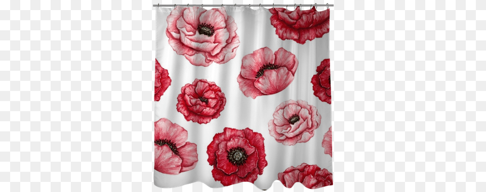 Seamless Pattern Of Watercolor Red And Poppy, Flower, Plant, Birthday Cake, Cake Free Png Download