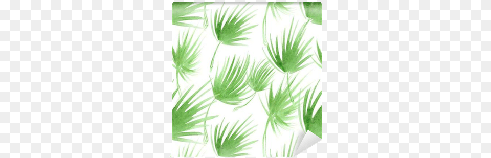 Seamless Pattern With Abstract Light Green Palm Tree Watercolor Painting, Leaf, Palm Tree, Plant, Vegetation Png