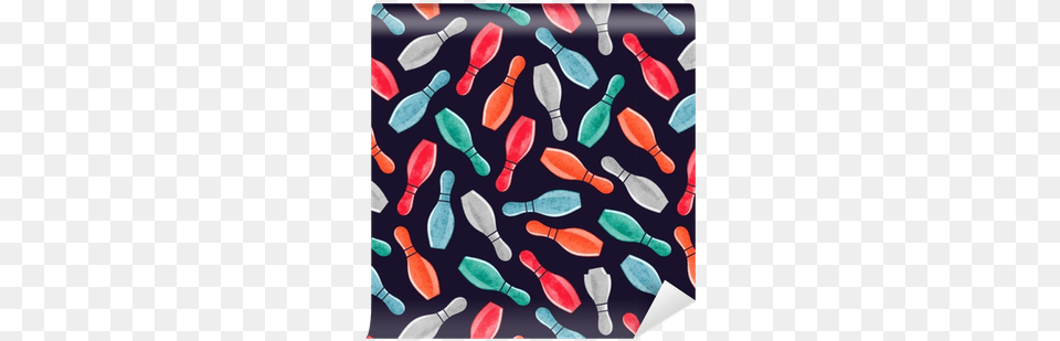 Seamless Pattern With Colorful Watercolor Bowling Pins Bowling Pin, Leisure Activities Free Png Download