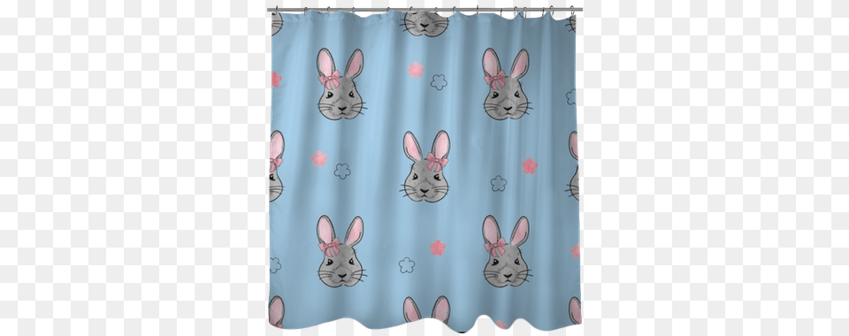 Seamless Pattern With Cute Watercolor Bunny Drawing, Curtain, Shower Curtain, Animal, Kangaroo Png