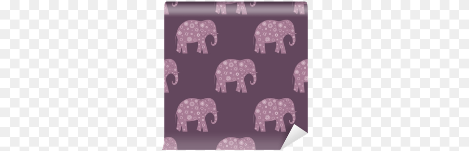 Seamless Pattern With Elephants And Flowers Wallpaper, Animal, Elephant, Mammal, Wildlife Png