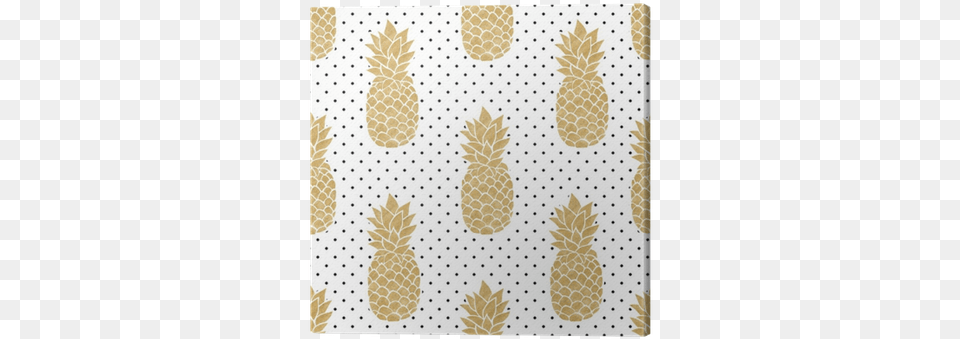 Seamless Pattern With Gold Pineapples On Polkadot Background No Background Vector Stomach, Home Decor, Rug, Texture Png Image