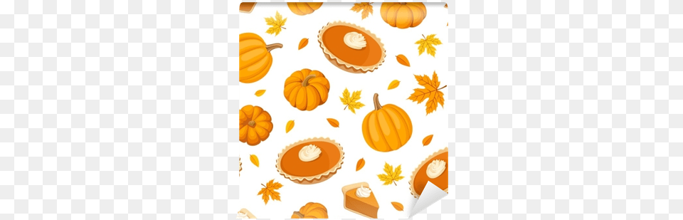 Seamless Pattern With Pumpkin Pies And Pumpkins Pumpkin Pie Background Cartoon, Vegetable, Produce, Plant, Food Free Png Download