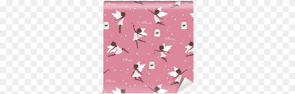 Seamless Pattern With Silhouette Of Beautiful Fairy Illustration, Person, Child, Female, Girl Png Image