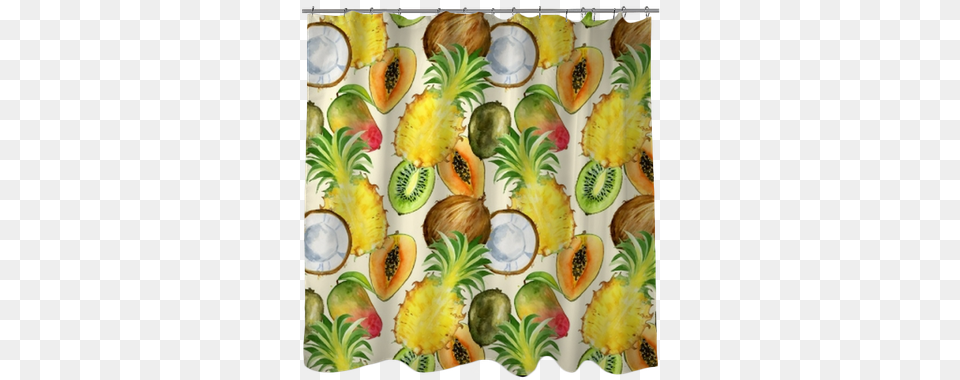 Seamless Pattern With Tropical Exotic Fruits Fruit, Food, Plant, Produce, Pineapple Png Image