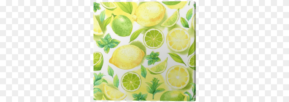 Seamless Pattern With Watercolor Lime Lemon And Mint Citrus Pattern By Achtung Customized Wallpaper Patterns, Citrus Fruit, Plant, Fruit, Food Png