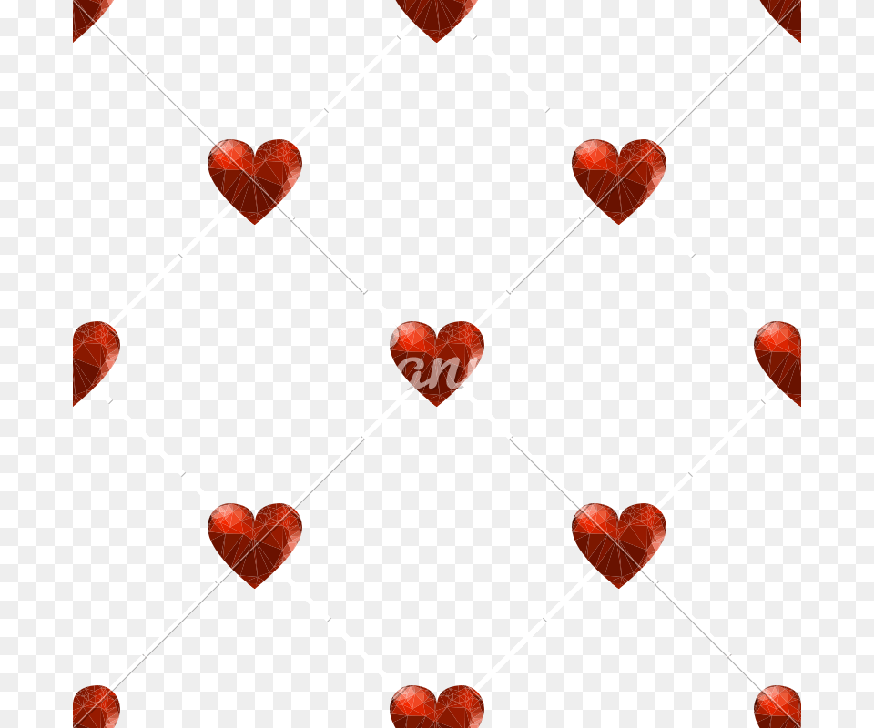 Seamless Polygonal Hearts Pattern Free Png