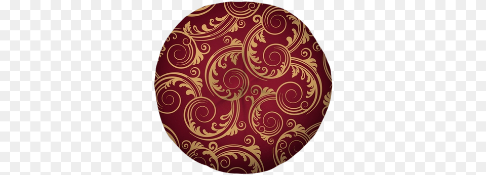 Seamless Red Amp Gold Swirls Wallpaper Tufted Floor Pillow Red And Gold Patterned Paper, Art, Floral Design, Graphics, Home Decor Png