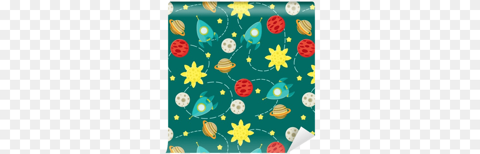 Seamless Space Pattern Wallpaper With Rockets Stars Wallpaper, Art, Floral Design, Graphics Png Image