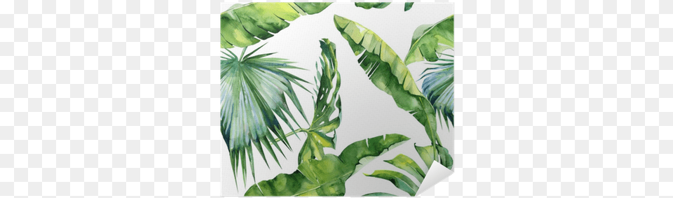 Seamless Watercolor Illustration Of Tropical Leaves Dense Tropical Leaves, Vegetation, Plant, Outdoors, Nature Free Transparent Png