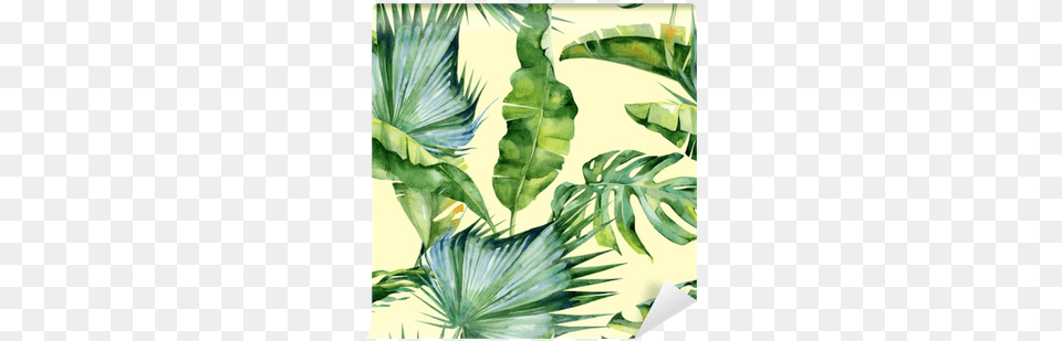 Seamless Watercolor Illustration Of Tropical Leaves Malloom Pillow Casesofa Bed Home Decoration Festival, Vegetation, Plant, Outdoors, Nature Free Transparent Png