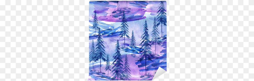 Seamless Watercolor Pattern Background Art, Fir, Pine, Plant, Tree Free Png Download