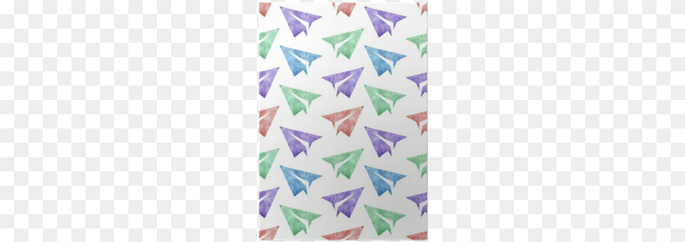 Seamless Watercolor Pattern With Paper Planes Colorful Watercolor Painting, White Board, Art Png Image