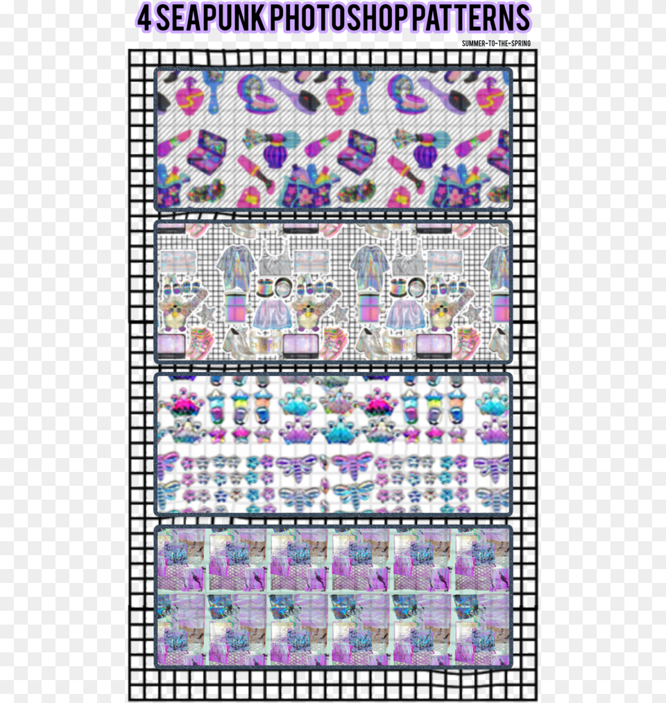 Seapunk Pattern Download Motif, Art, Purple, Accessories, Collage Png Image