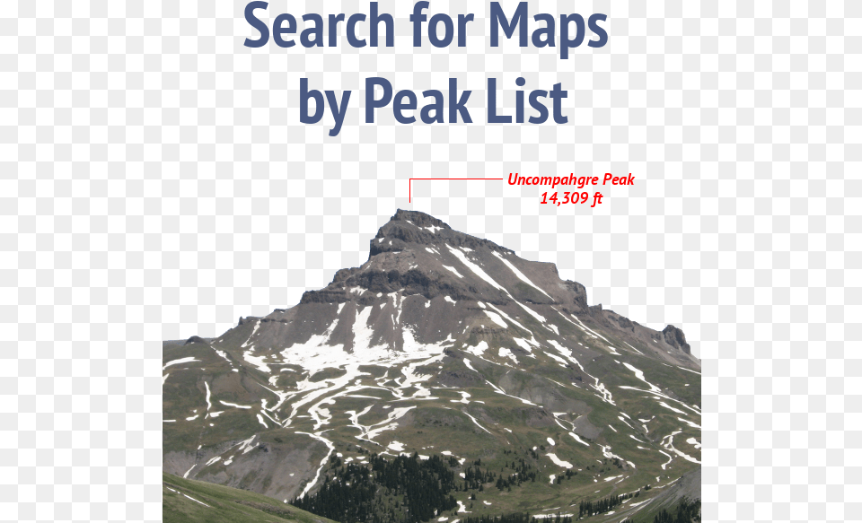 Search 14ers Maps By Peak List Uncompahgre Peak, Mountain, Mountain Range, Nature, Outdoors Png