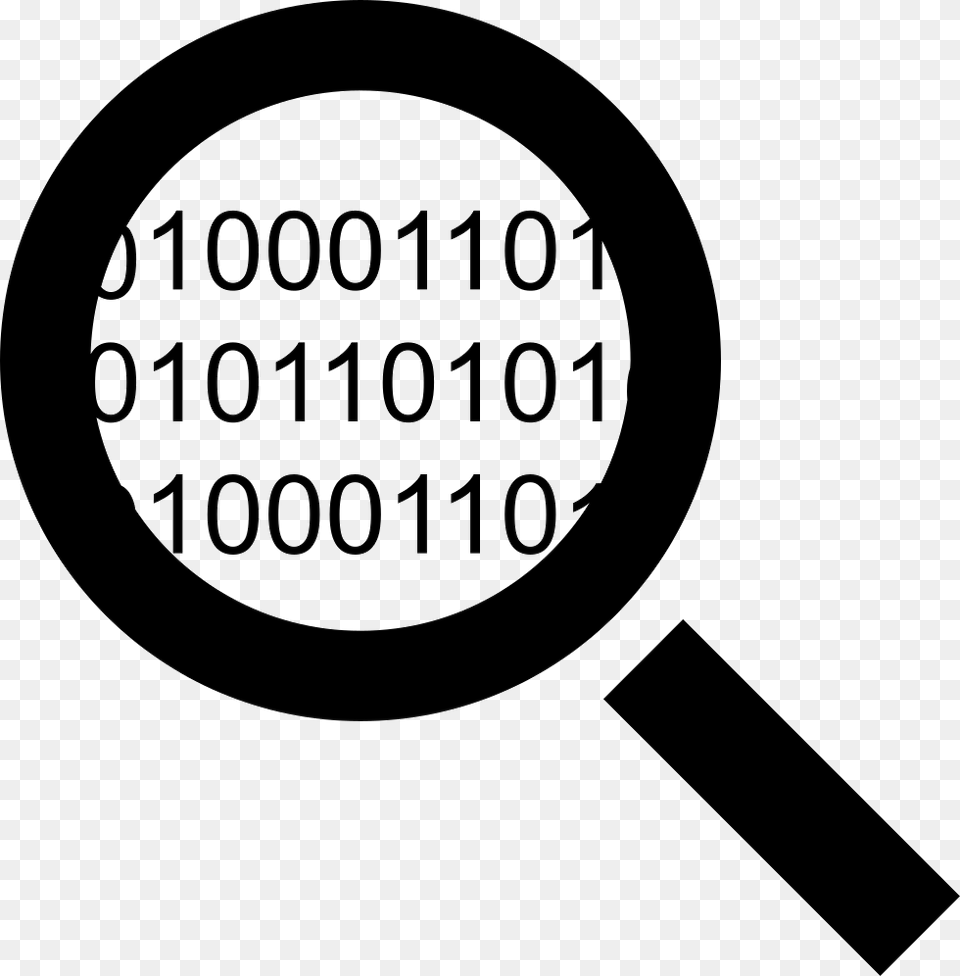 Search Code Interface Symbol Of A Magnifier With Binary Binary Code Icon, Magnifying, Text Free Png