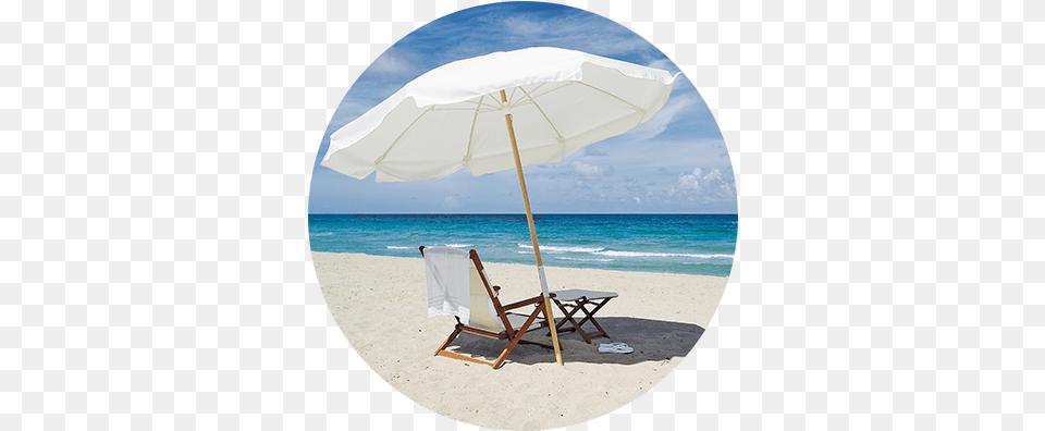 Search Flights And Hotels Umbrella And Towel On Beach, Chair, Furniture, Summer, Shoreline Png