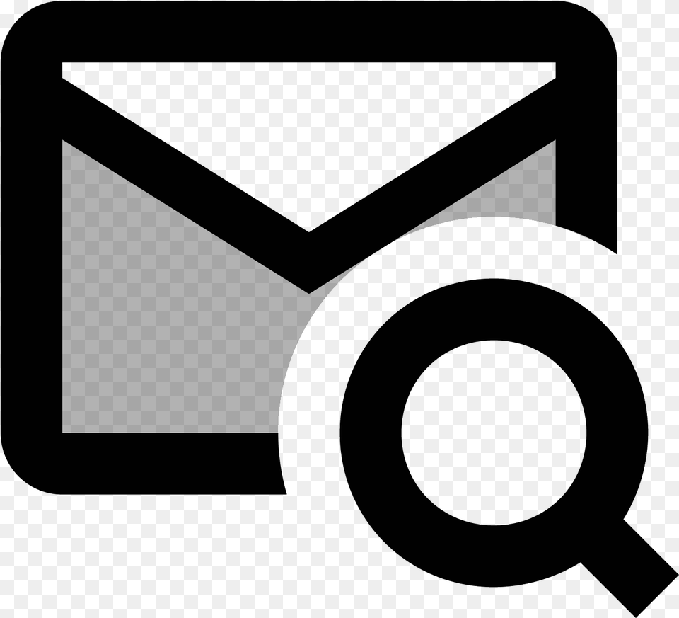 Search In Mail Icon, Gray Free Png Download