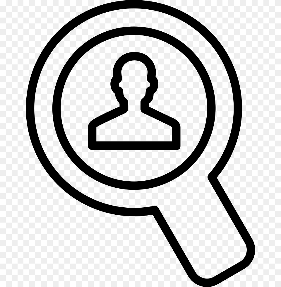 Search Of A Person Outlined Magnifier Tool Busqueda De Persona Icono, Stencil Png