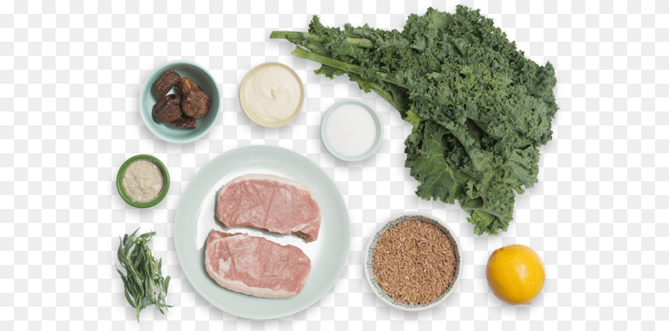 Seared Pork Chops Amp Fig Compote With Sauted Kale Amp Superfood, Food, Meat, Produce, Steak Free Png Download
