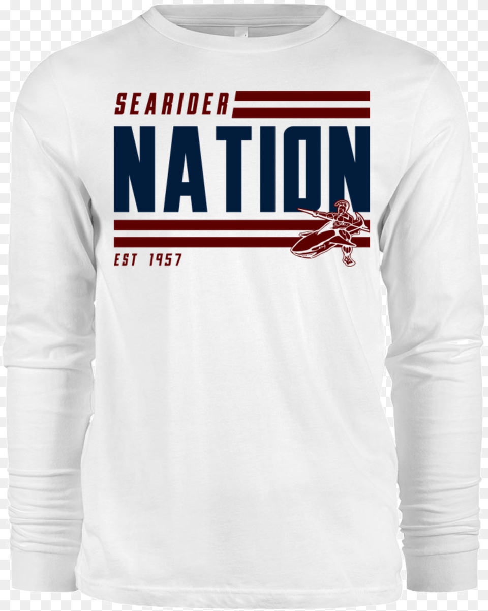 Searider Nation White Flag, Clothing, Long Sleeve, Shirt, Sleeve Free Png Download