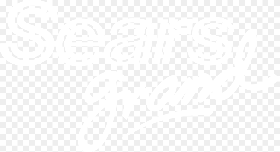 Sears Grand Logo Black And White Twitter White Icon, Text, Handwriting Free Transparent Png