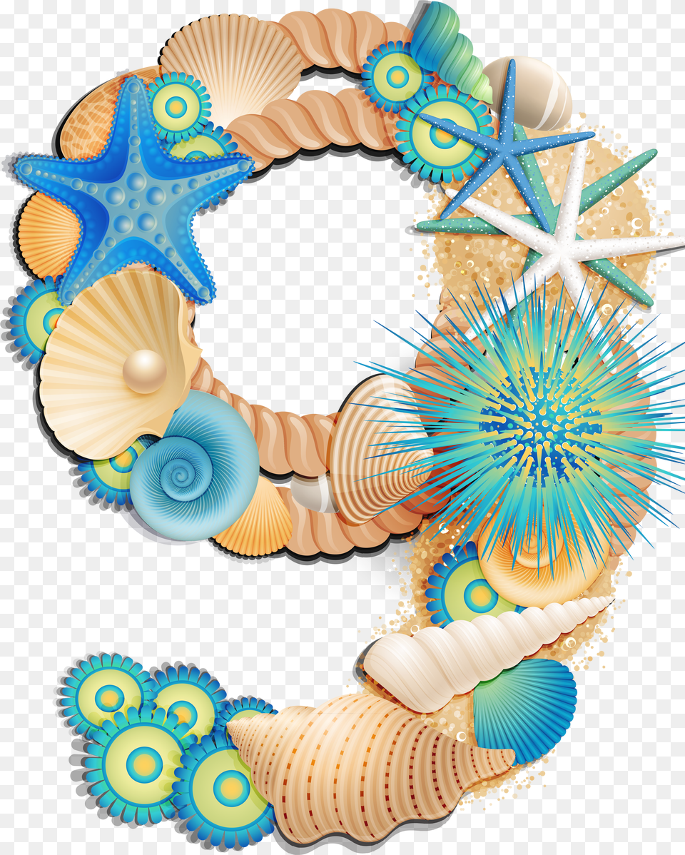 Seashells Clipart Beach Item Seashells Beach Item Decorative Numbers Clipart, Blanket Png Image