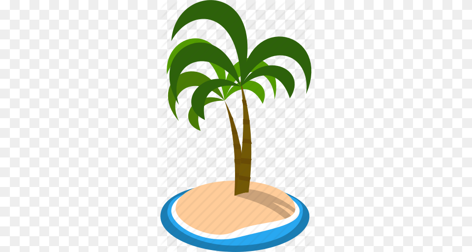 Seaside Clipart Coconut Island, Palm Tree, Plant, Potted Plant, Tree Free Png