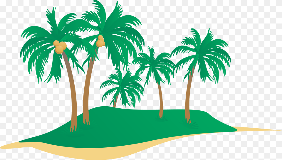 Seaside Clipart Coconut Tree Coconut Trees Vector Coconut Palm Vector, Outdoors, Vegetation, Jungle, Land Free Transparent Png
