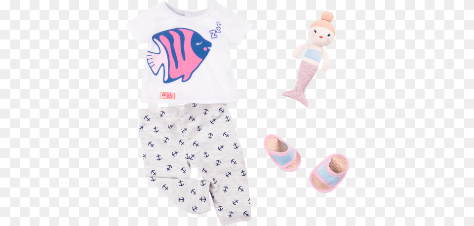 Seaside Sleepover Pajama Outfit For 18 Inch Dolls Illustration, Accessories, Formal Wear, Tie, Baby Free Png Download