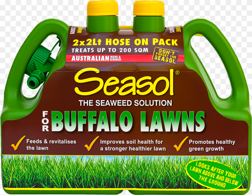 Seasol For Buffalo Lawns, Grass, Plant, Tape, Advertisement Free Png Download