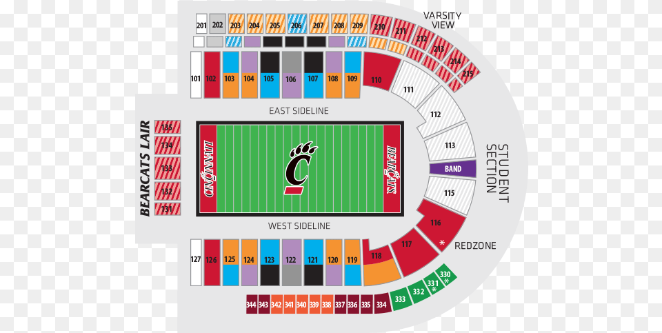 Season Ticket Pricing Map Nippert Stadium Seating Chart, Scoreboard, Text Free Transparent Png