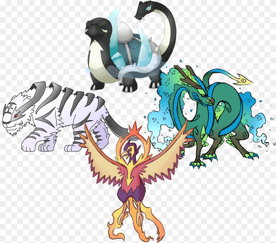 Seasonal Quartet Abilities Poll Wequotve Been Putting Fakemon Legendary, Dragon, Animal, Bird, Penguin Png