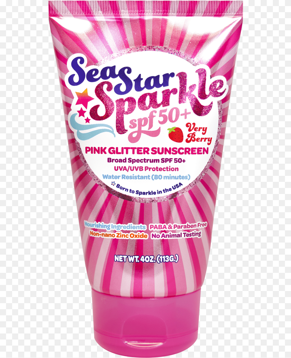 Seastar Sparkle Spf50 Very Berry With Pink Glitter U2013 4 Oz Star, Bottle, Lotion, Alcohol, Beer Free Png