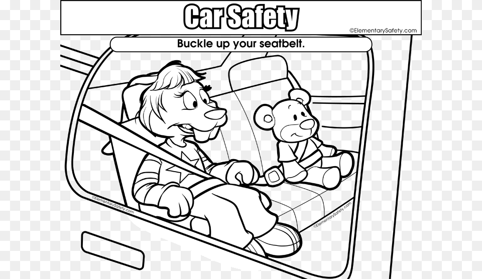 Seat Belt Coloring Page, Publication, Book, Comics, Baby Png