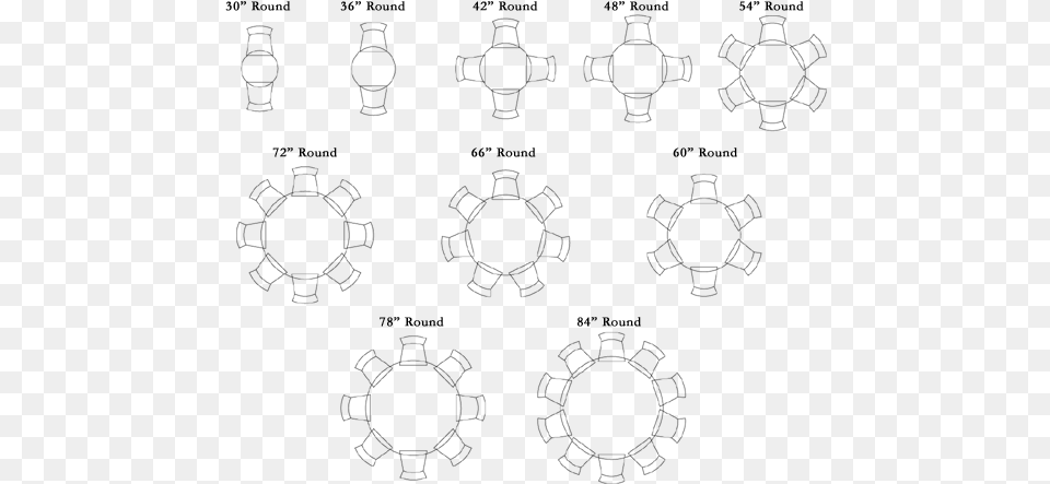 Seating Diagram Round 66 Round Table Seating, Gray Png Image