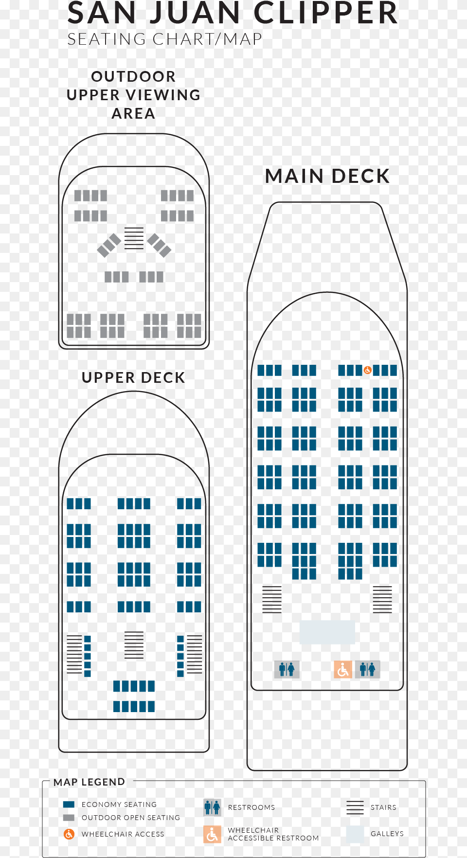 Seating Map And Deck Layout San Juan Clipper, Electronics, Mobile Phone, Phone Free Png Download