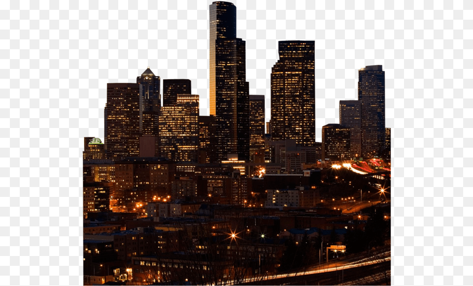 Seattle City Skyline Building Night Wallpaper Hd, Architecture, Office Building, Metropolis, Cityscape Free Transparent Png
