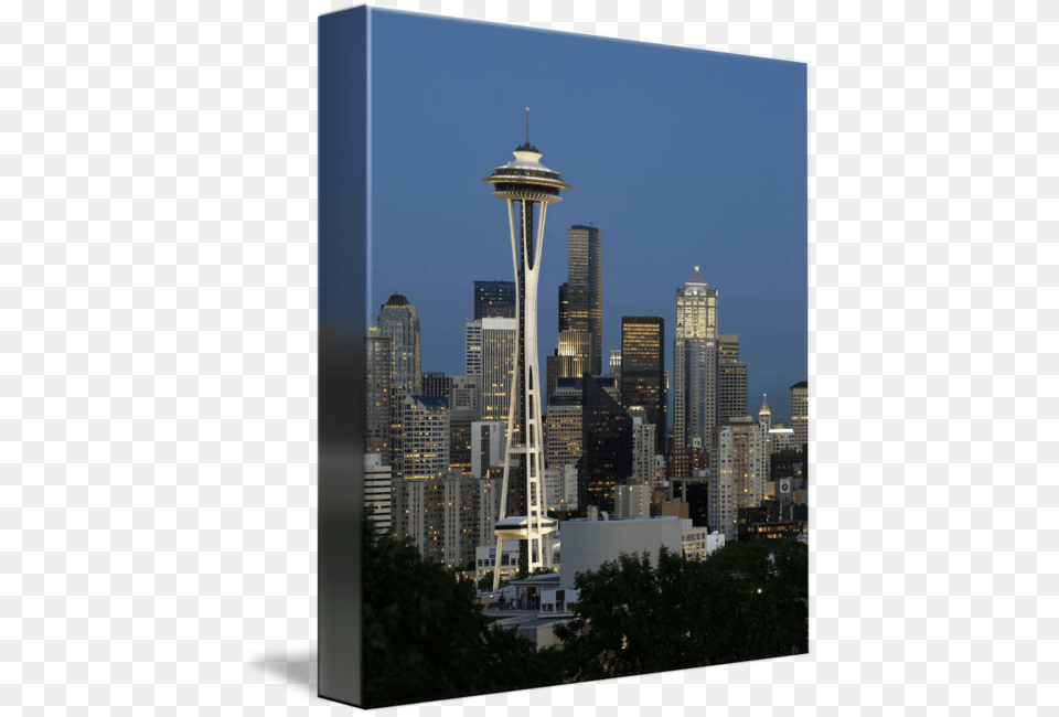 Seattle Downtown With Space Needle By Tim Knight Banner Seattle, City, Architecture, Building, Tower Free Png Download