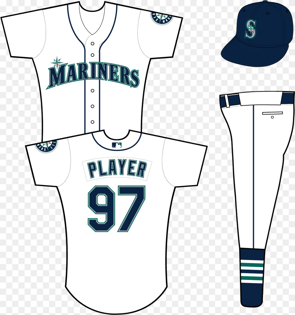 Seattle Mariners Seattle Mariners Home Uniforms, Clothing, Shirt, Baseball Cap, Cap Free Png Download