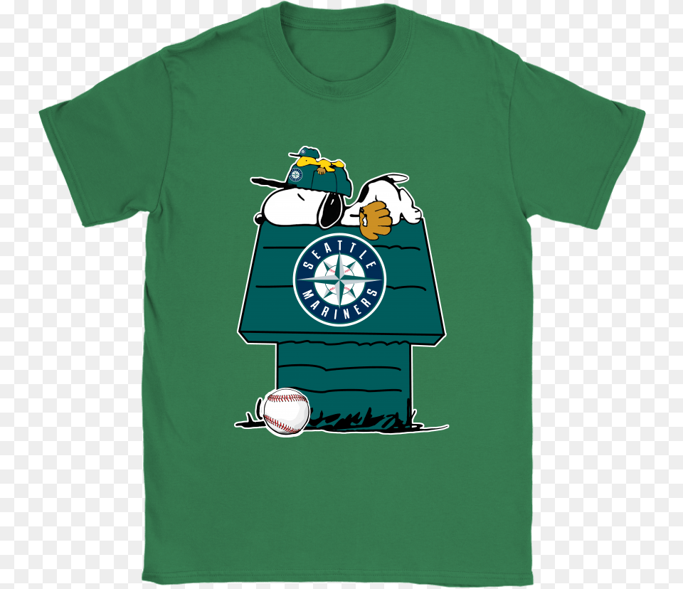 Seattle Mariners Snoopy And Woodstock Resting Together Shirt, T-shirt, Clothing, Sport, Baseball (ball) Free Transparent Png