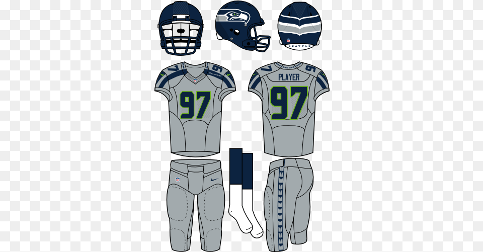 Seattle Seahawks Alternate Uniform National Football Carolina Panthers Home Uniform, Clothing, Helmet, Shirt, American Football Png Image