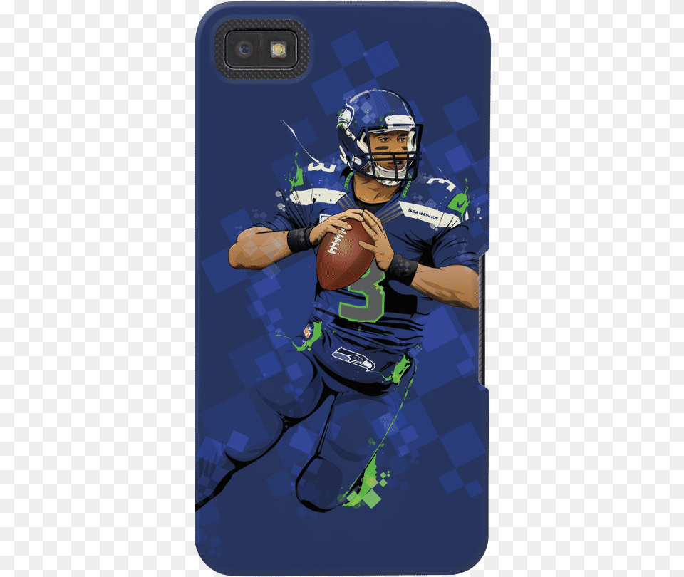 Seattle Seahawks Backpack Russell Wilson, Helmet, Person, Man, Male Free Transparent Png