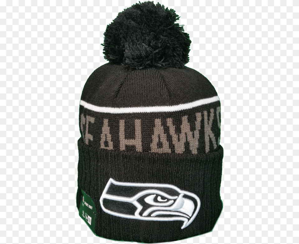 Seattle Seahawks Fleece Lined Black Pom Seattle Seahawks, Beanie, Cap, Clothing, Hat Free Png Download