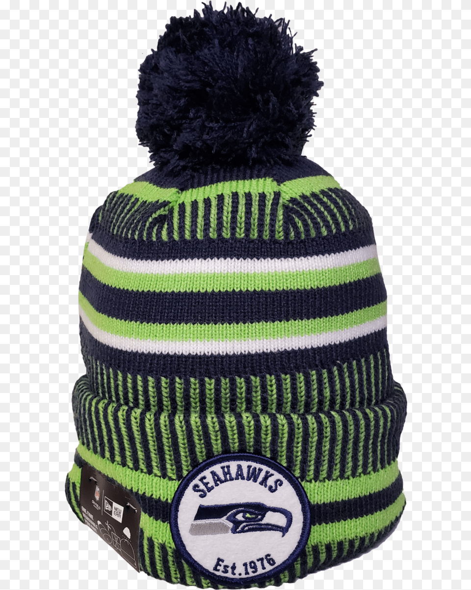 Seattle Seahawks Knit Pom Toque Nfl Sideline Beanie, Cap, Clothing, Hat, Person Png