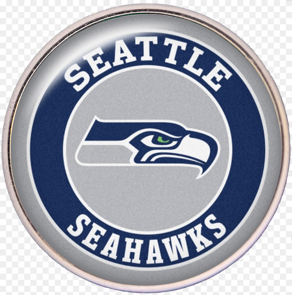 Seattle Seahawks Nfl Football Logo Snap Charms Tropicaltrinkets Seattle Seahawks, Emblem, Symbol, Badge Png