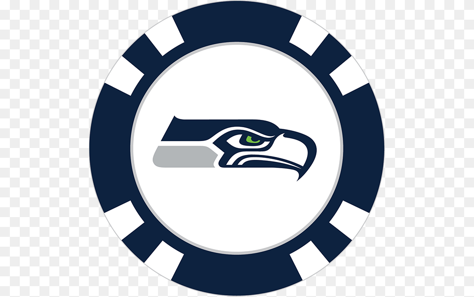 Seattle Seahawks Poker Chip Ball Marker, Logo, Disk Free Png Download