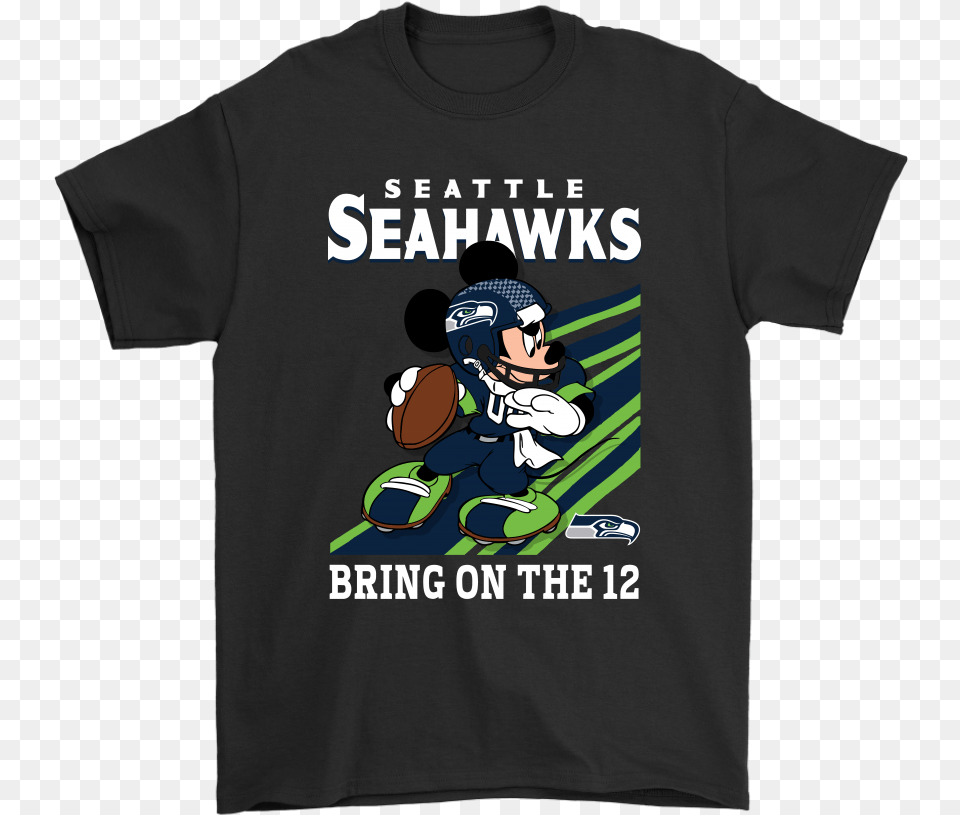 Seattle Seahawks Slogan Bring On The 12 Mickey Mouse Nerdfighter Shirt, Clothing, T-shirt, Baby, Person Png