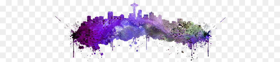 Seattle Skyline Baby Onesie Skyline, Art, Graphics, Purple, Crystal Png Image