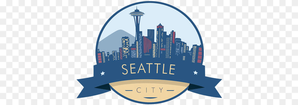 Seattle Skyline Badge New York, City, Metropolis, Urban, Logo Free Png Download